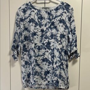 Francesca  Bettini 100% Italian linen blouse size L